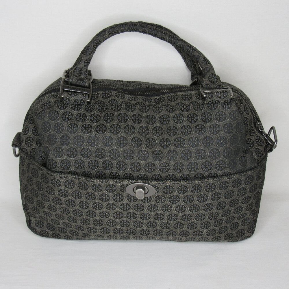 Baggallini Lily Jacquard Satchel Gray Floral Tote - Picture 1 of 7